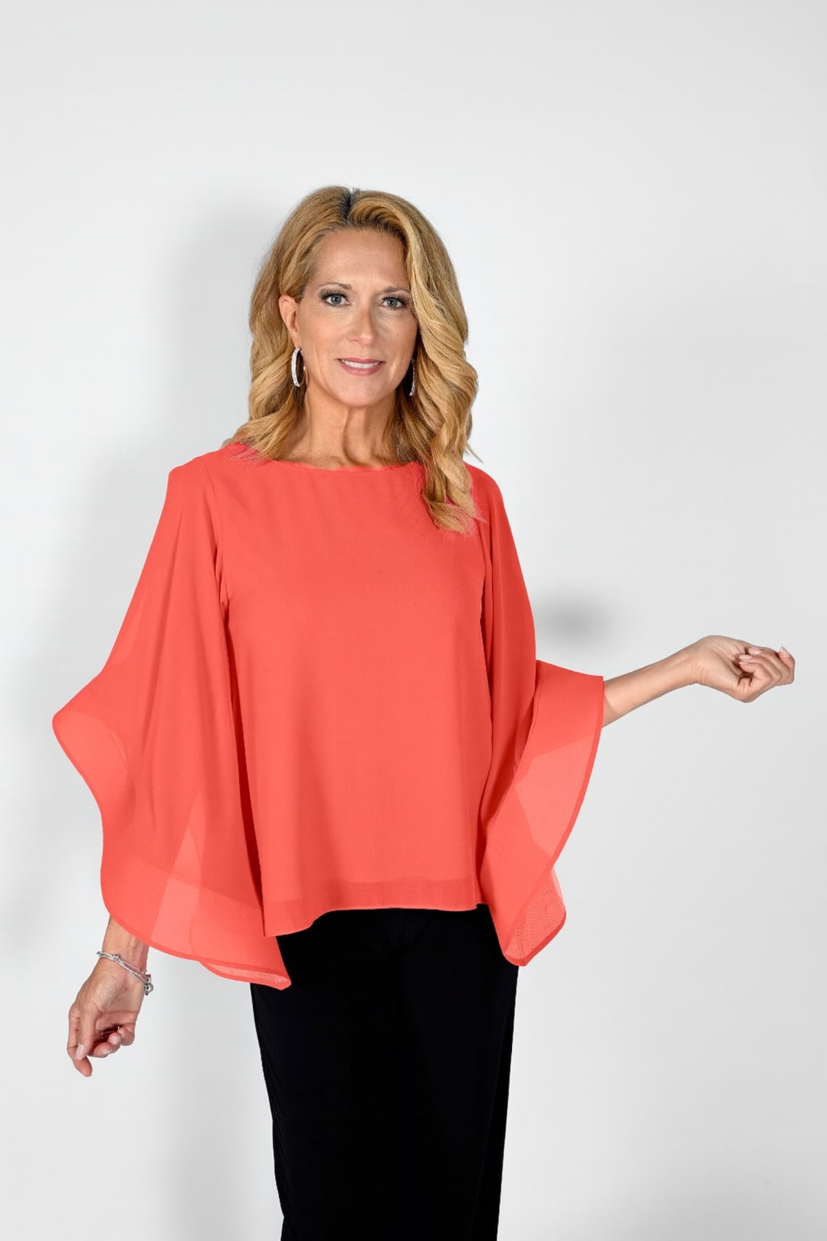 Top Ginevra mousseline fluide manches kimono