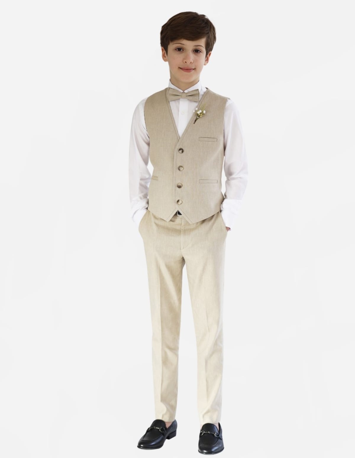 Ensemble costume Garçon Lin Gilet et pantalon