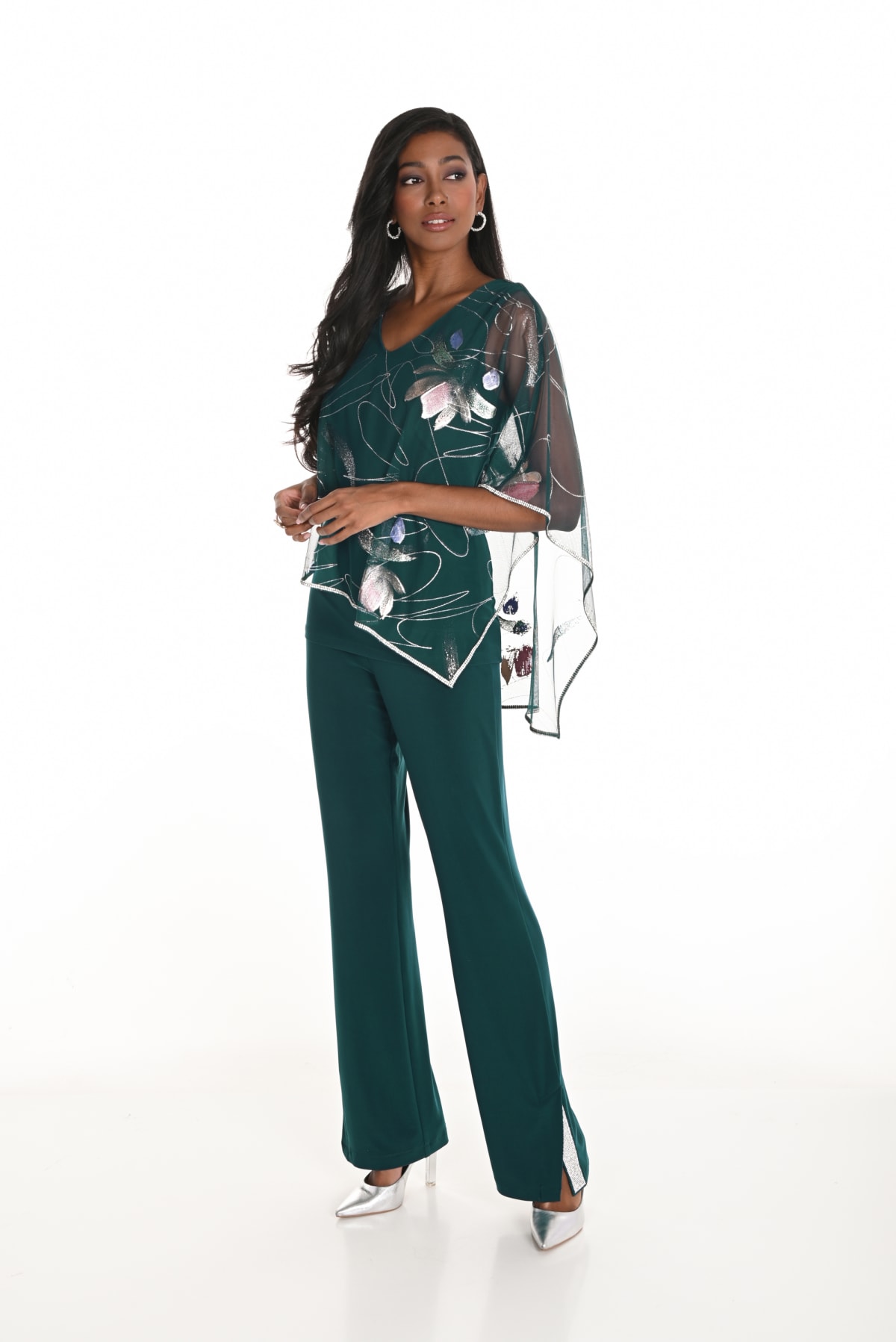 Jada Pantalon — pantalon fluide fente cheville strass