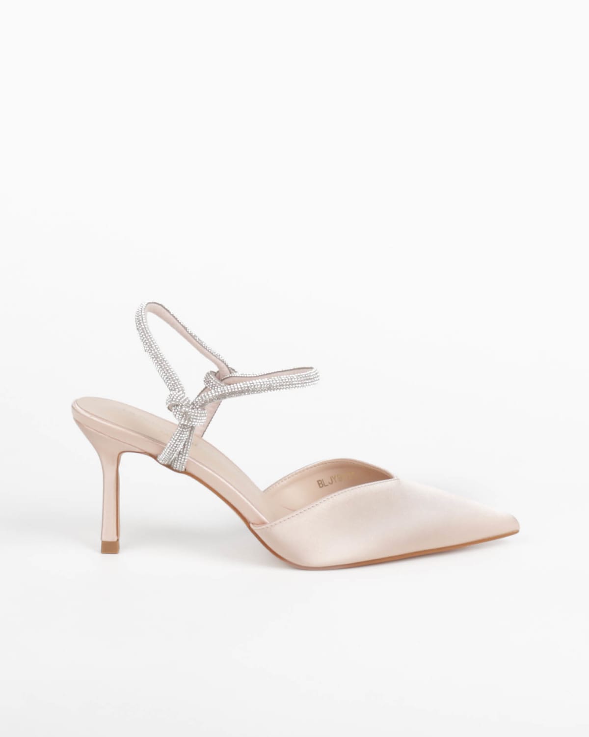 Clémia — escarpins ouverts rose poudré bride bijou talon fin 6 cm
