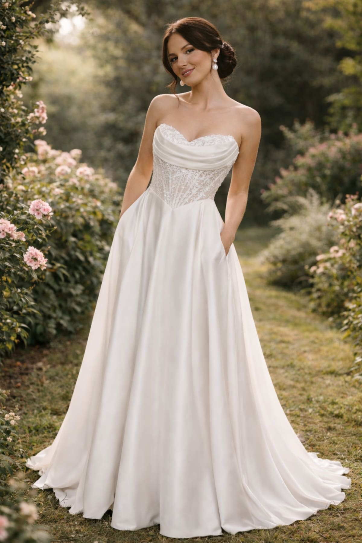 Eleonora — robe de mariée fluide dentelle pailletée