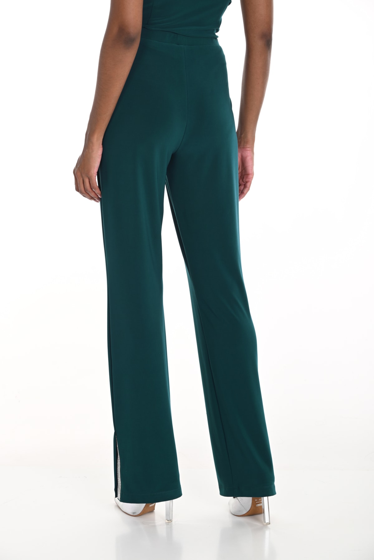 Jada Pantalon — pantalon fluide fente cheville strass