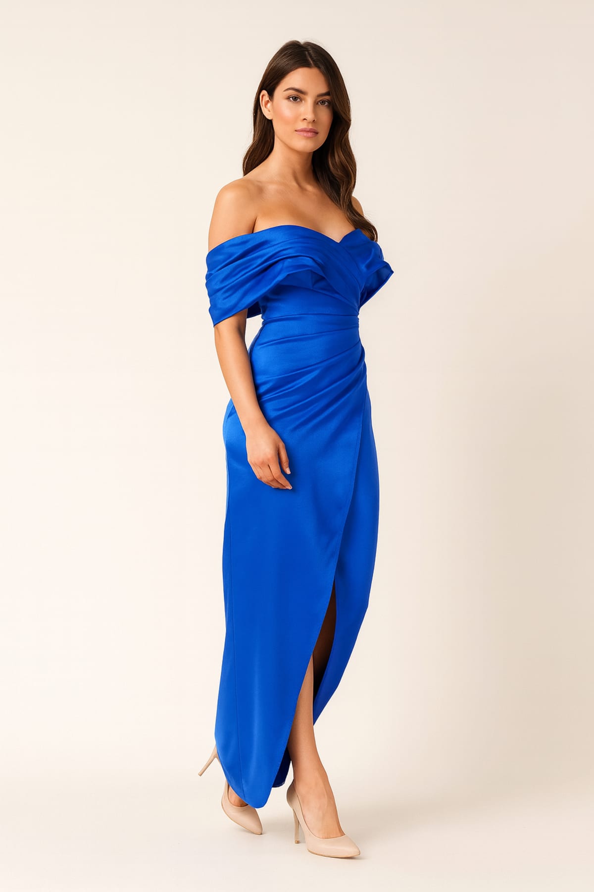 Alessia — robe droite fourreau bustier drapé jupe portefeuille