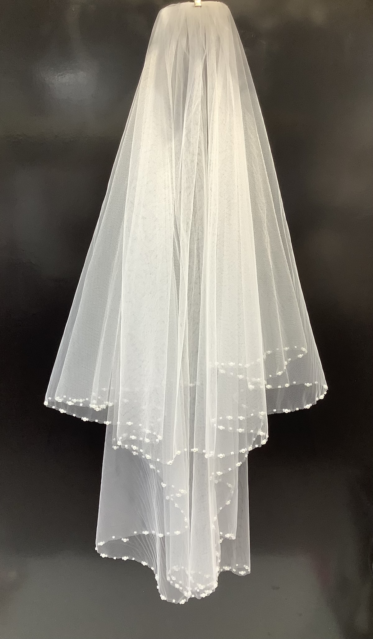 Voile VL6615 - tulle et bordure perlée 1.5 mètres