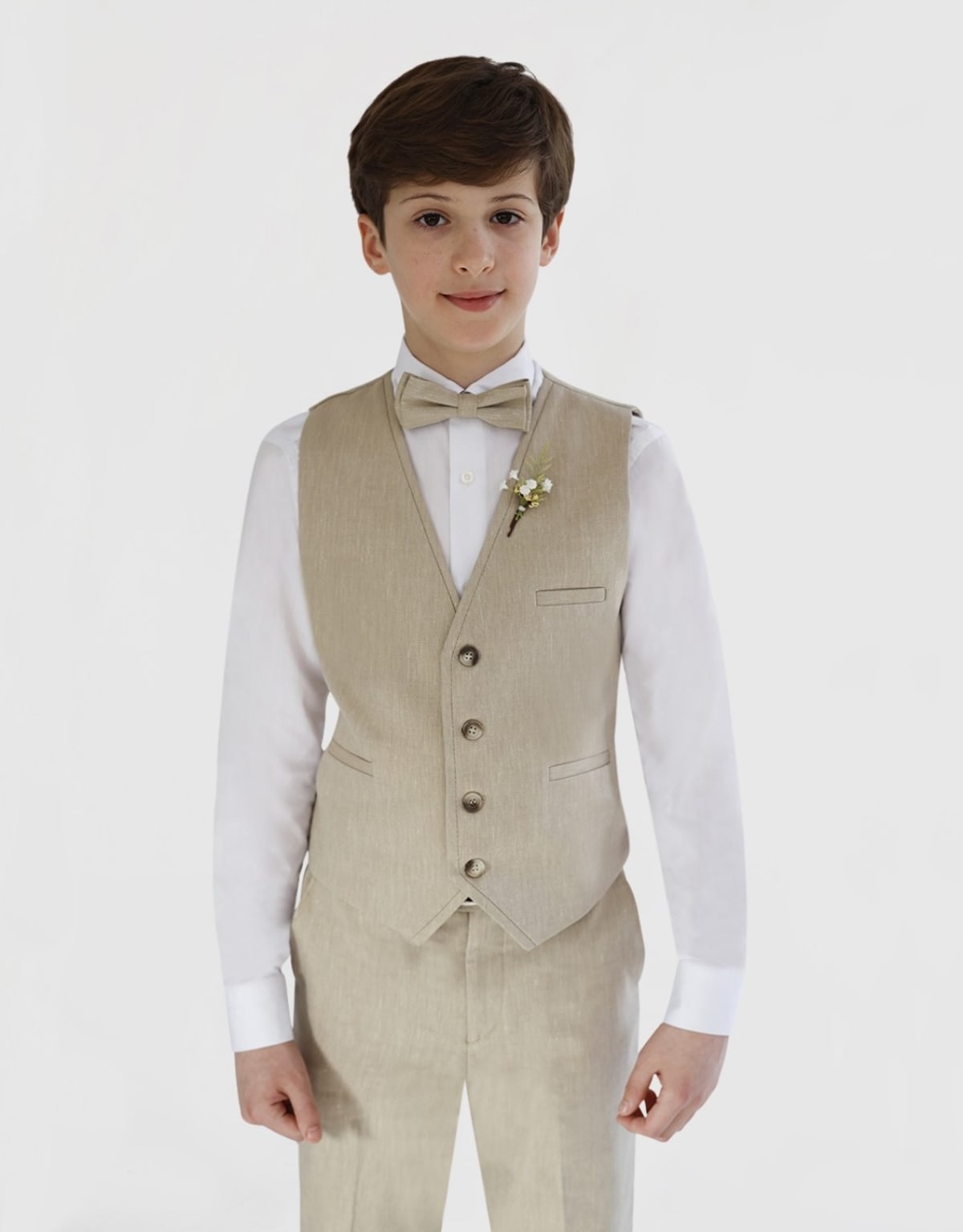 Ensemble costume Garçon Lin Gilet et pantalon
