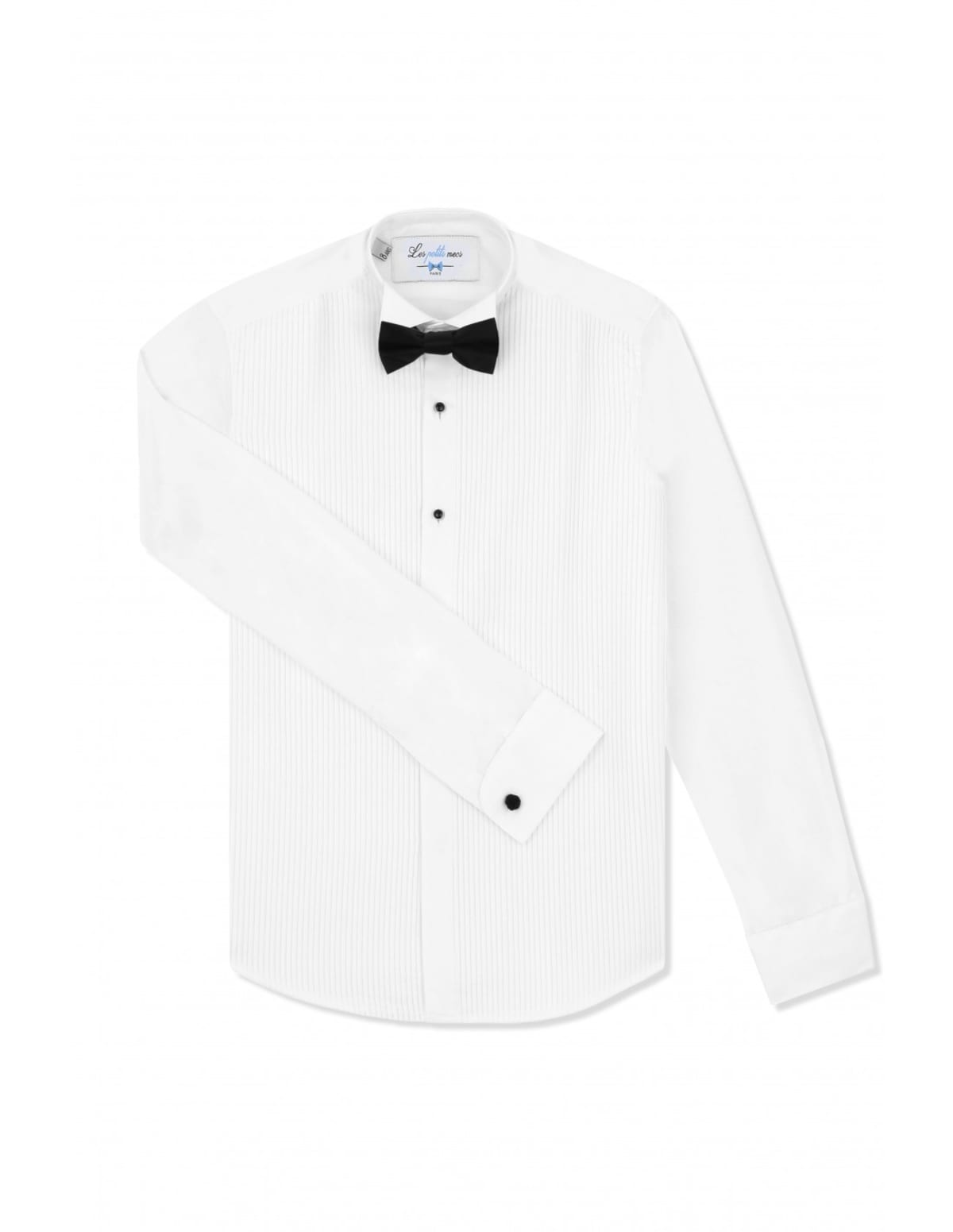 Chemise garçon de cérémonie plissée col cassé