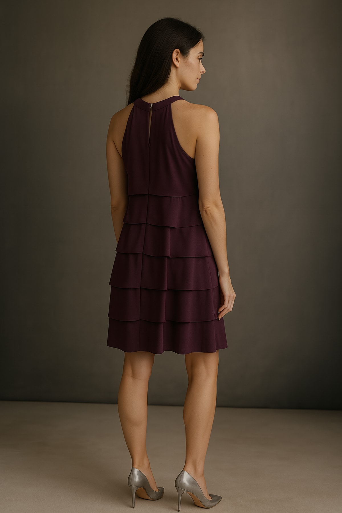 Idalie — robe cocktail courte perles strass décolleté américain