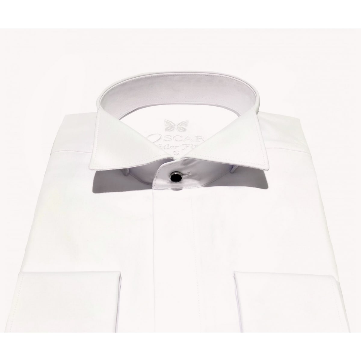 Chemise col cassé ivoire tailor fit poignet mousquetaire