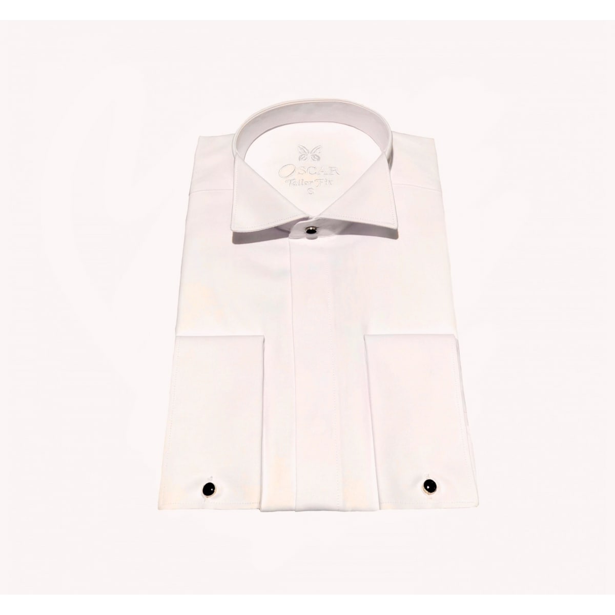 Chemise col cassé ivoire tailor fit poignet mousquetaire