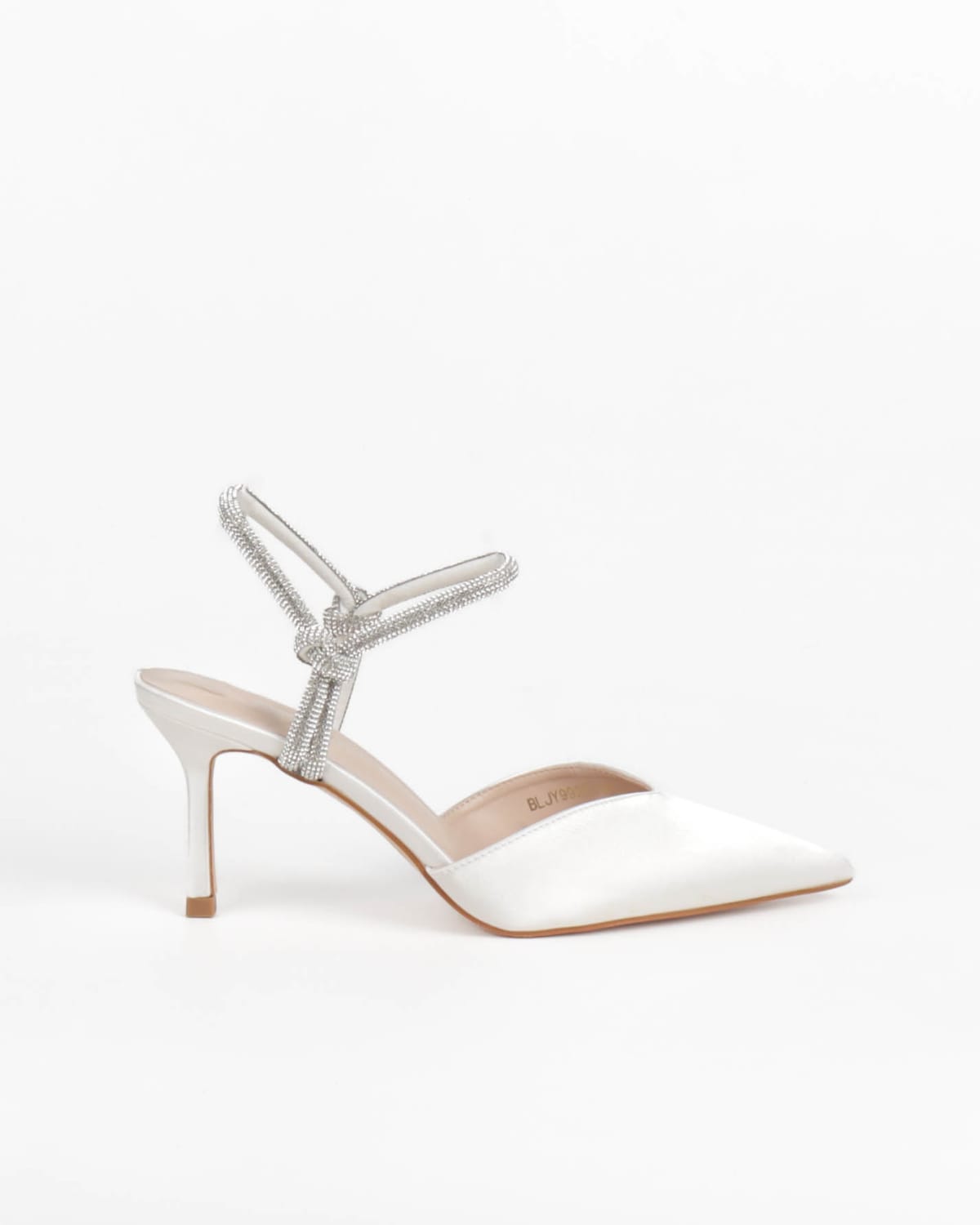 Clémia — escarpins ouverts rose poudré bride bijou talon fin 6 cm