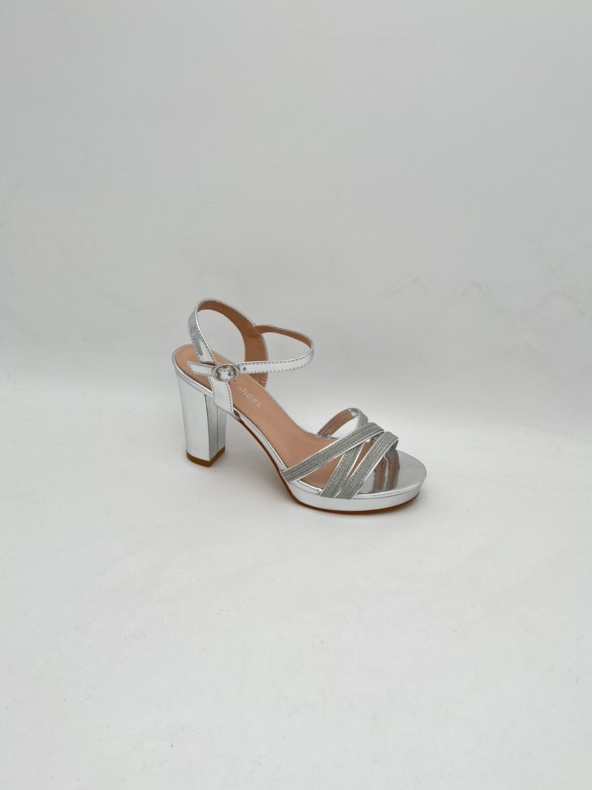 Pauline sandale bride talon carré 8 cm plateforme 2 cm paillettes
