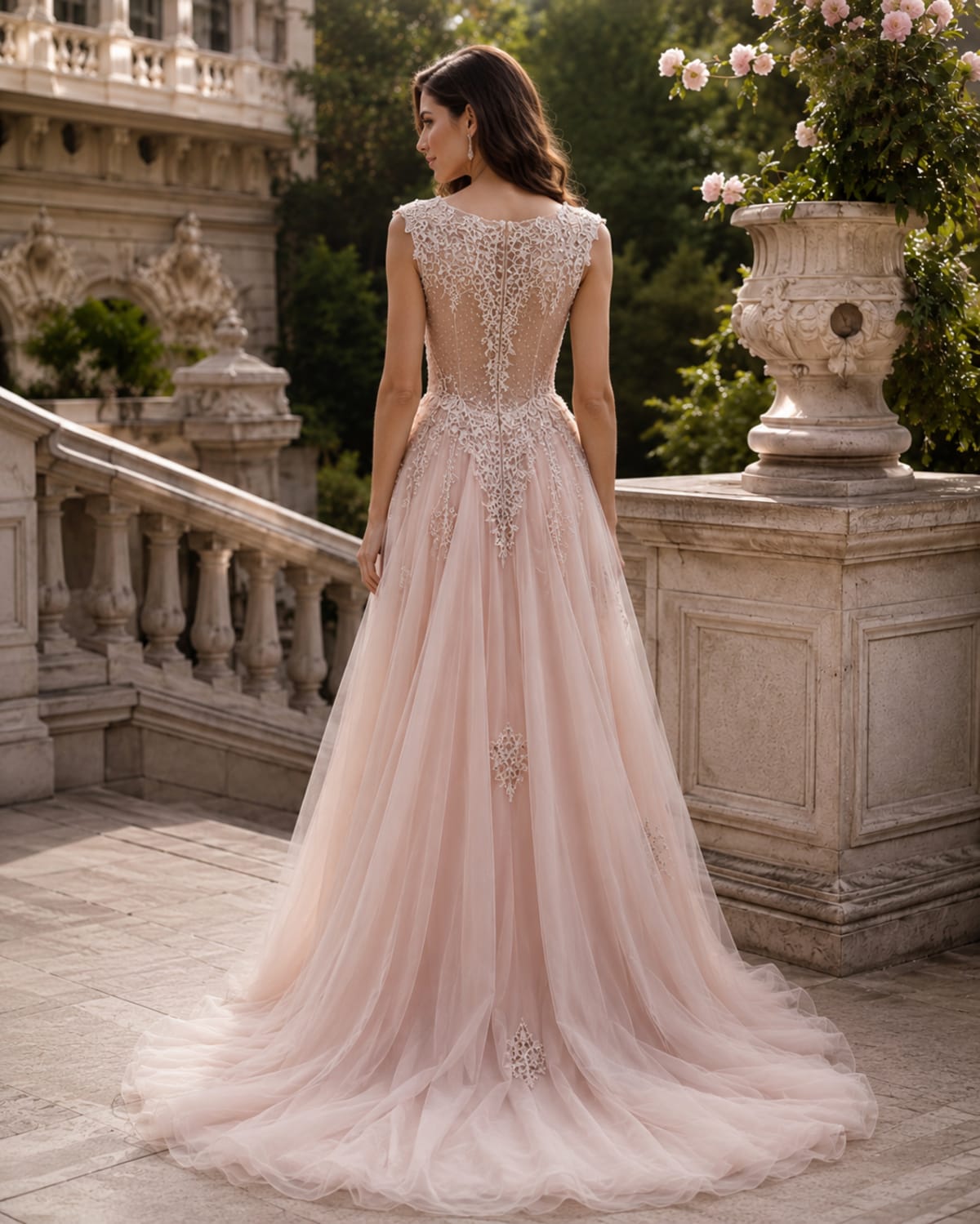 Agathe — robe de soirée bustier dentelle tulle strass
