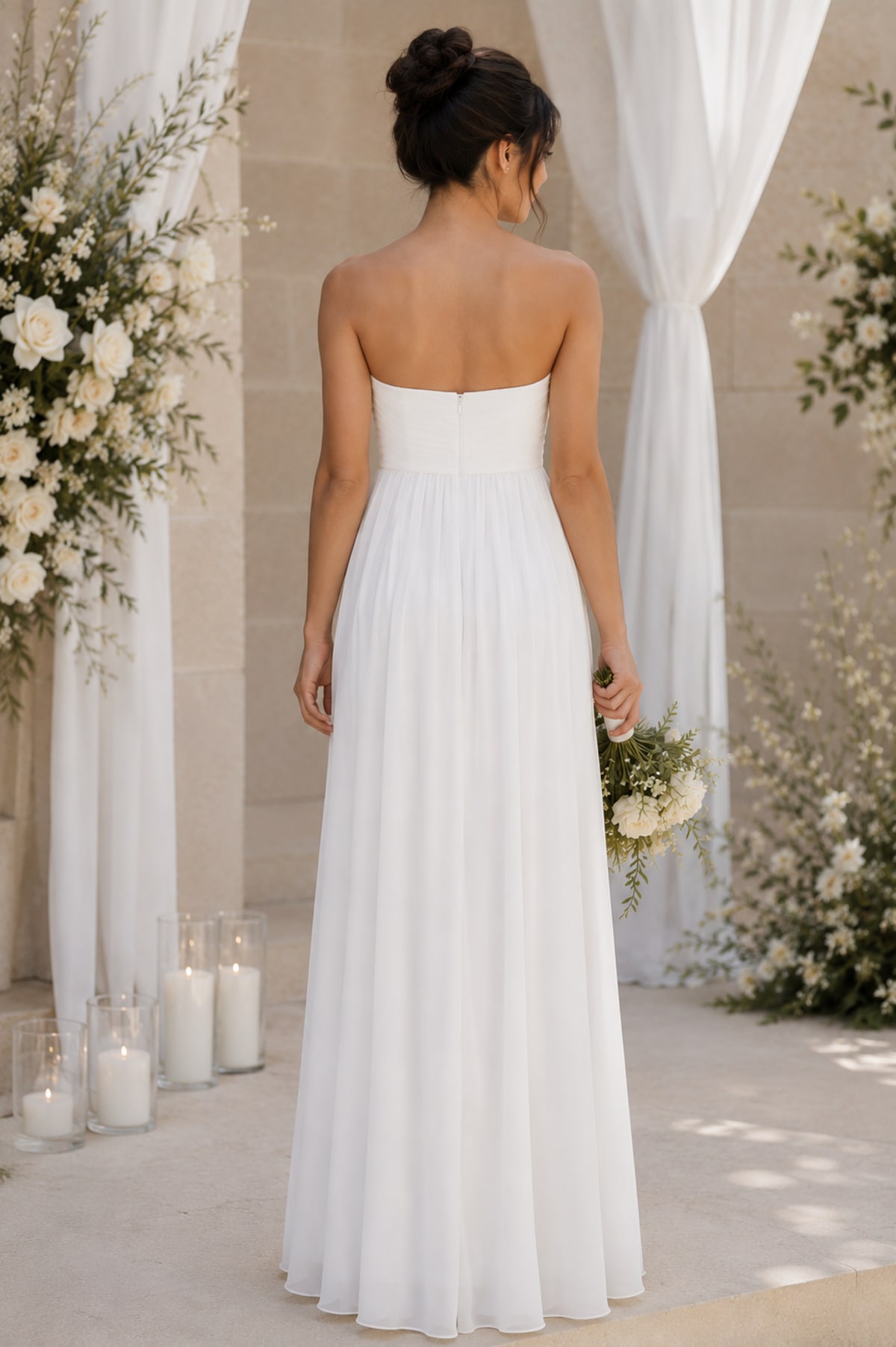 Diana — robe bustier mousseline drapé
