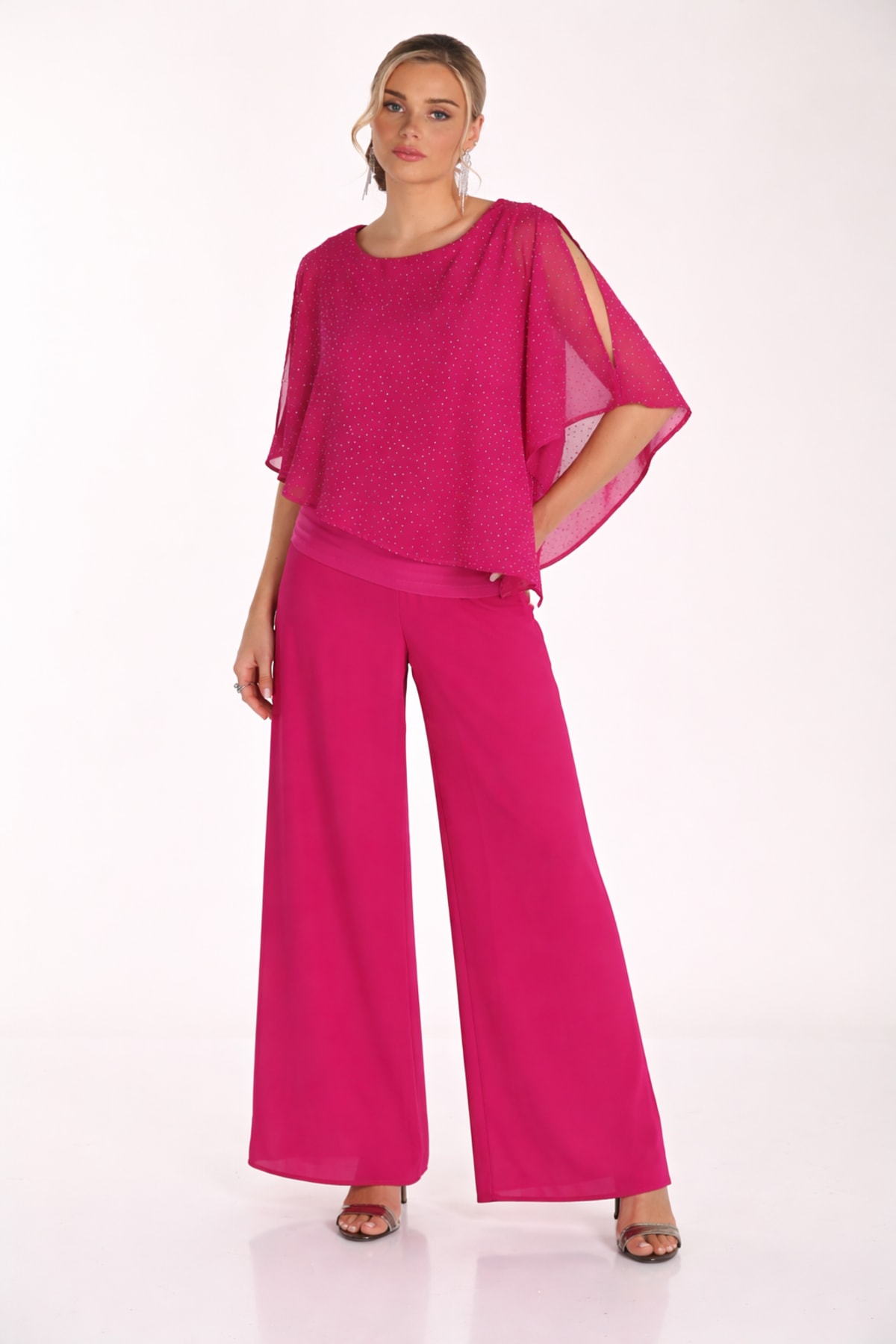 Top Théoline mousseline fluide strass