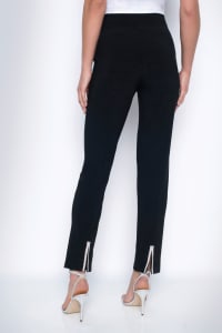 Pantalon Auréline coupe droite plis ceinture large strass dos