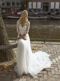 Forza — robe de mariée bohème manches longues dentelle tulle