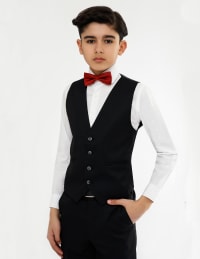 Gilet Jeremy noir boutonnage droit