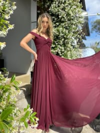 Alix — robe longue bustier plissé tulle fluide