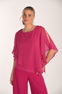 Top Théoline mousseline fluide strass