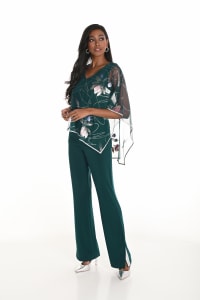 Jada Pantalon — pantalon fluide fente cheville strass