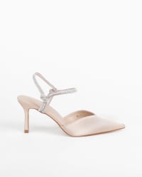 Clémia — escarpins ouverts rose poudré bride bijou talon fin 6 cm