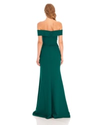 Courtney — robe longue forme fourreau bustier épaules dénudées drapés fente