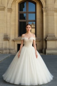 Tatiana — robe de mariée princesse bustier laçage dos perles strass