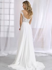 Azora — robe de mariée fluide dentelle perles sequins