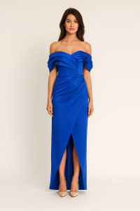 Alessia — robe droite fourreau bustier drapé jupe portefeuille
