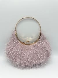 Pochette 4574 rigide armature métallique dorée anse ronde