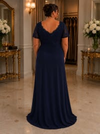 Callie — robe longue dentelle et strass jupe mousseline