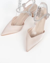 Clémia — escarpins ouverts rose poudré bride bijou talon fin 6 cm