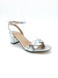 Marion — sandale talon bas 4cm doré irisé