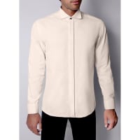 Chemise col cassé ivoire tailor fit poignet mousquetaire