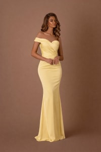 Inaya — robe longue fourreau bustier bretelle asymétrique drapée