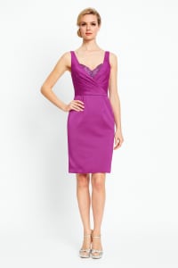 Laelia — ensemble robe satin décolleté cœur pierres manteau mousseline