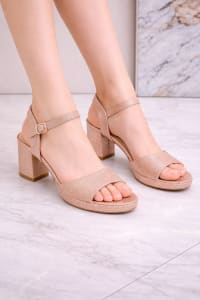 Fléa - Sandales talon bloc 5 cm pailletées bride cheville plateforme