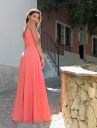 Charlie — robe longue fluide mousseline ceinture perles