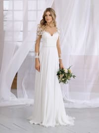 Alaïs — robe de mariée longue dentelle perles sequins dos nu