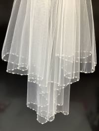 Voile VL6615 - tulle et bordure perlée 1.5 mètres