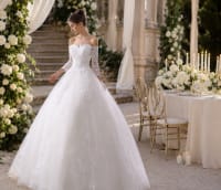 Annael robe mariée princesse dentelle sequins laçage dos