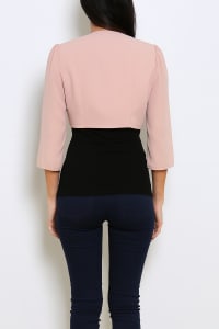 Clarissa — boléro court mousseline manches 3/4 doublé satin