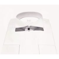 Chemise col cassé ivoire tailor fit poignet mousquetaire