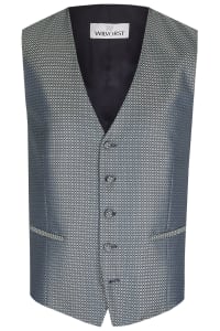 Gilet 427111/43 bleu et vert motifs géométriques