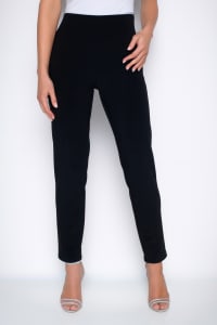 Pantalon Auréline coupe droite plis ceinture large strass dos