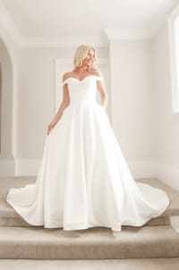 Azzurra — robe longue bustier plissé dentelle crêpe