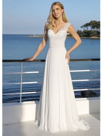 Aziliz — robe de mariée fluide dentelle perles sequins