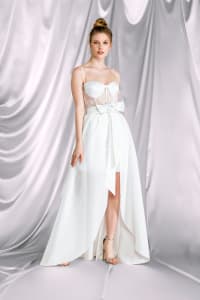 Kristen — robe 2 pièces bustier dentelle jupe traine amovible
