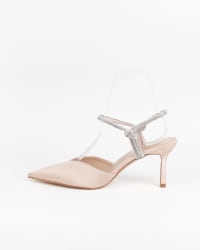 Clémia — escarpins ouverts rose poudré bride bijou talon fin 6 cm