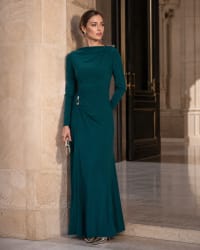 Ellea - Robe longue manches longues drapée